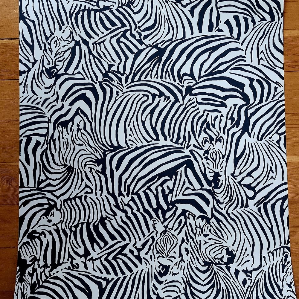 4 Roll Set - Vintage Zebra Print Wallpaper